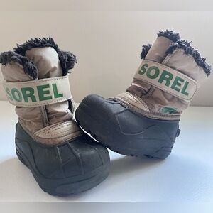 SOREL Snow Commander Boots – Toddler Size 7 – Khaki/Green